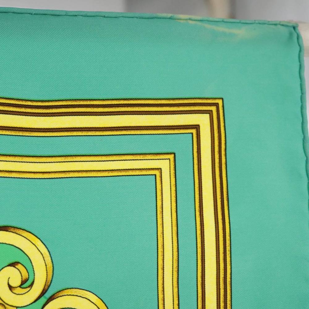 HERMES Carre 90 Scarf ""LES TUILERIES"" Silk Green Yellow Auth 99949 - Picture 15 of 16
